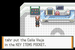 Recepción de la Caña Vieja del pescador en el Centro Pokémon de la Ruta 32
